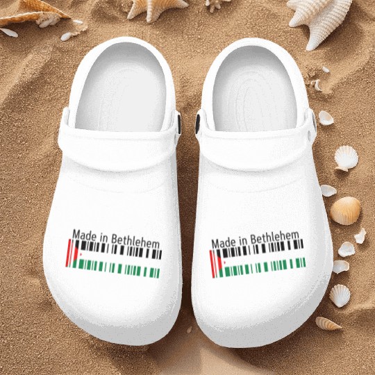 Made in Bethlehem Barcode Palestine Flag for Pales Nurse Clogs