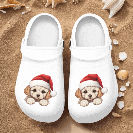 Bichon Frise Christmas Dog Nurse Clogs