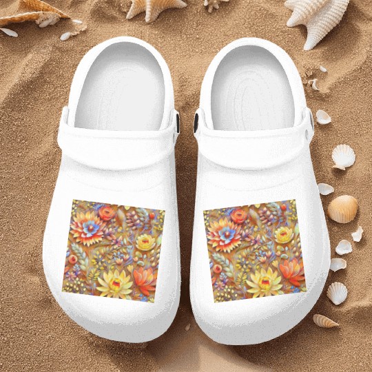 Impressionist Blossoms Tapestry Nurse Clogs