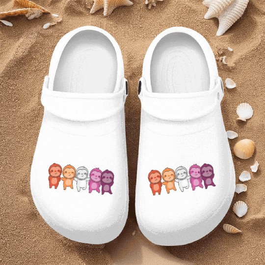 Lesbian Flag Pride Month Lgbtq Lesbian Sloth Nurse Clogs