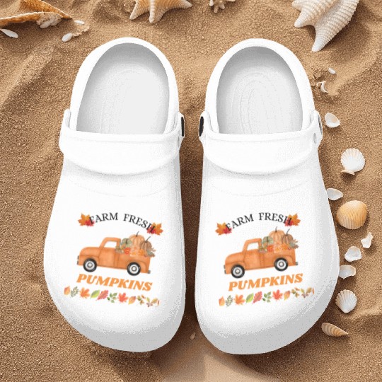 FARM FRESH pumpkins thanksgiving fall design Nurse Clogs