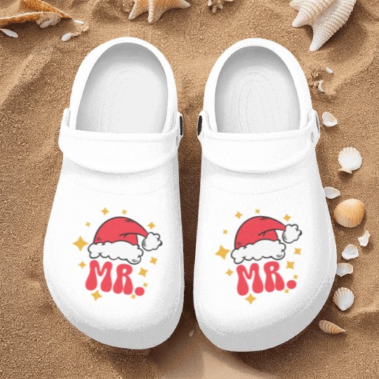 Mr And Mrs Claus Christmas Couples Matching Pajama Nurse Clogs
