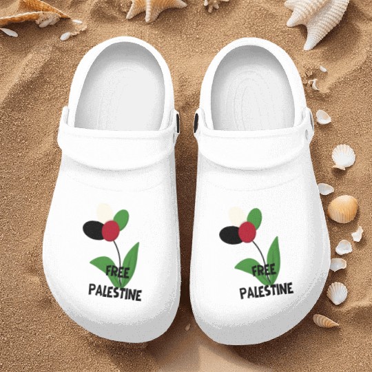 Free Palestine,Flag-colored rose ,watermelon color Nurse Clogs