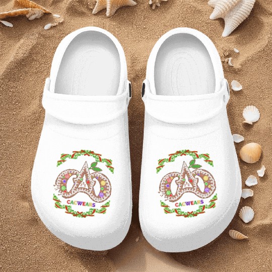 Christmas Bakery Gingerbread Cookie Pastry Logo Nurse Clogs