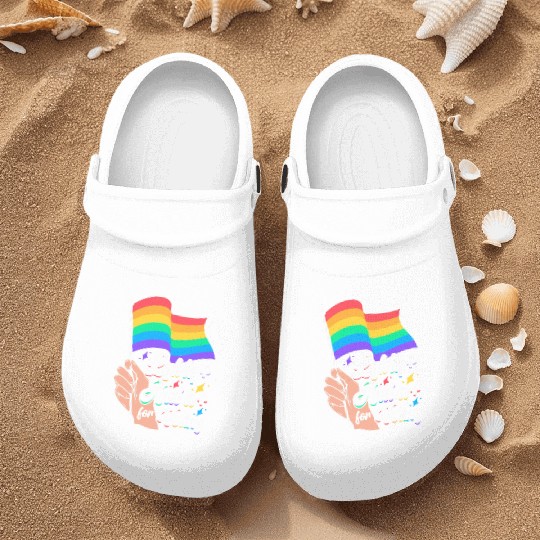 LGBTQ Voting Rainbow Flag Equality Pride Month Nurse Clogs