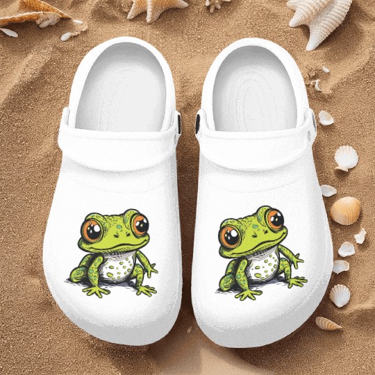 Cute Green Frog Nurse Clogs