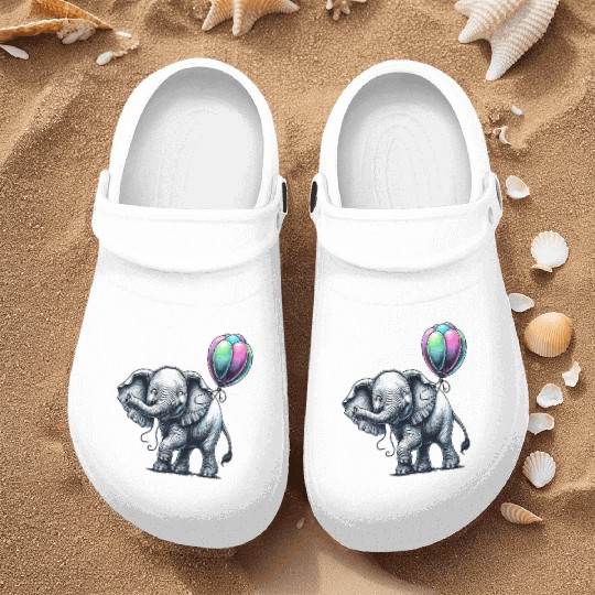 Elephant Balloon Joy Nurse Clogs