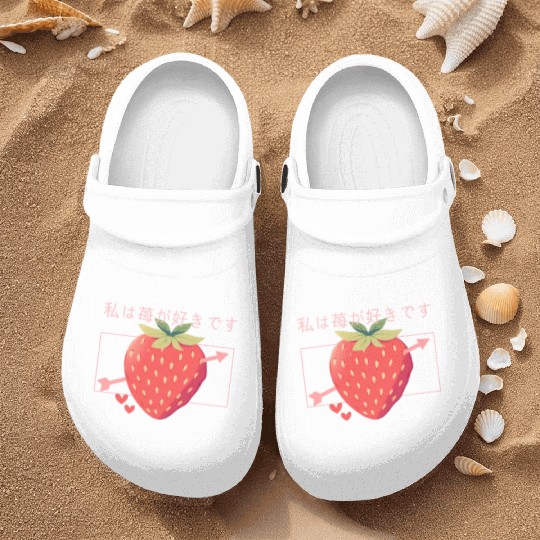 Strawberry Arrow Lovely Cute Fruit Japanese Kawaii Nurse Clogs