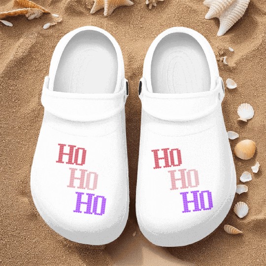 HO HO HO MERRY CHRISTMAS KNITTED STYLE Nurse Clogs