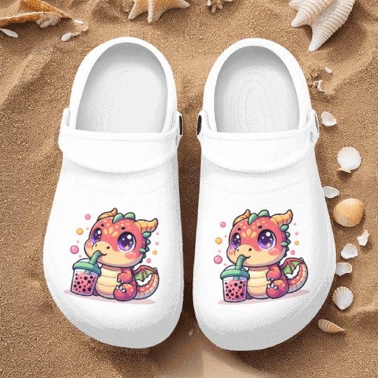 Boba Tea Dragon Kawaii Nurse Clogs