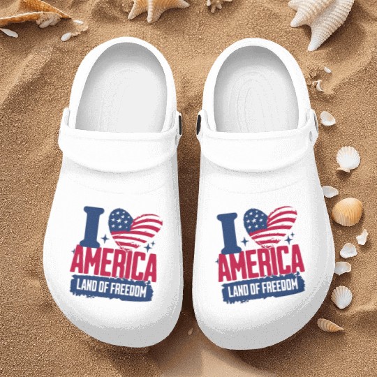 Clothing Apparel Nurse Clogs i love america