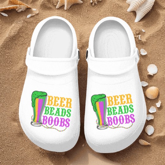 Beer Beads Boobs Carnival Mardi Gras Nurse Clogs