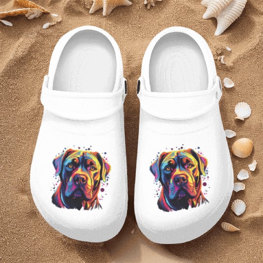 Watercolor Colorful Cane Corso Nurse Clogs