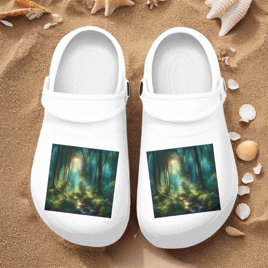 Twilight Enchantment A Mystical Forest Scene Nurse Clogs