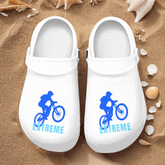 Mountain Bike (blue and light blue design) Nurse Clogs