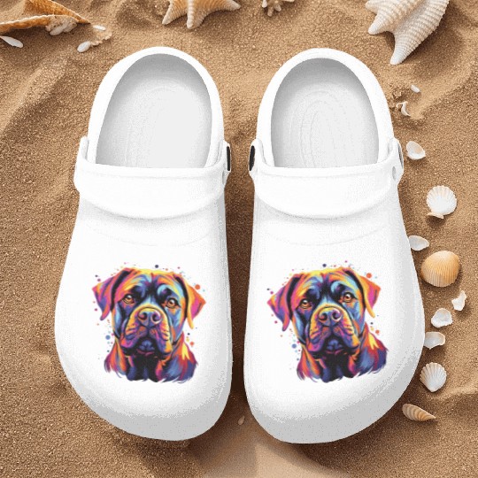 Watercolor Colorful Cane Corso Nurse Clogs