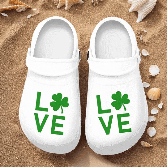 Irish Clover LOVE Nurse Clogs