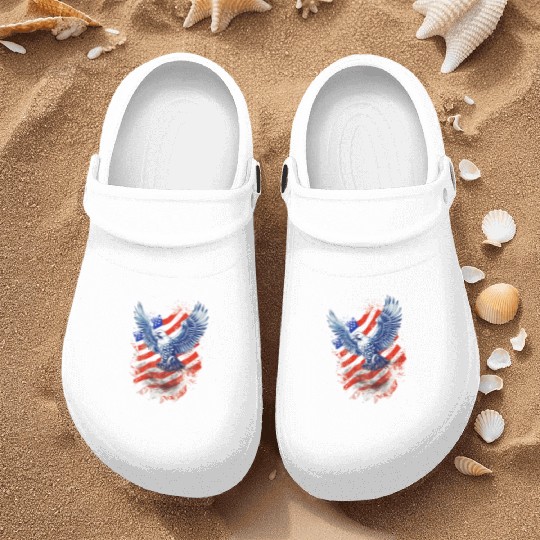 Be the Change: Vote 2024! - Eagle & Flag Design Nurse Clogs