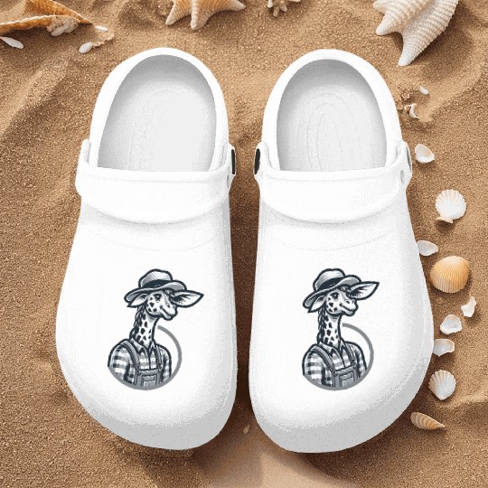 Cute Giraffe Farmer Nurse Clogs