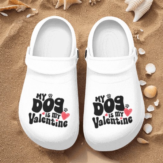 "My dog is my Valentine" / V-Day Nurse Clogs