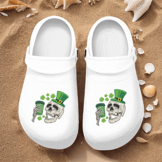 Dead Inside But Feelin' Lucky Skull St Patrick's Nurse Clogs