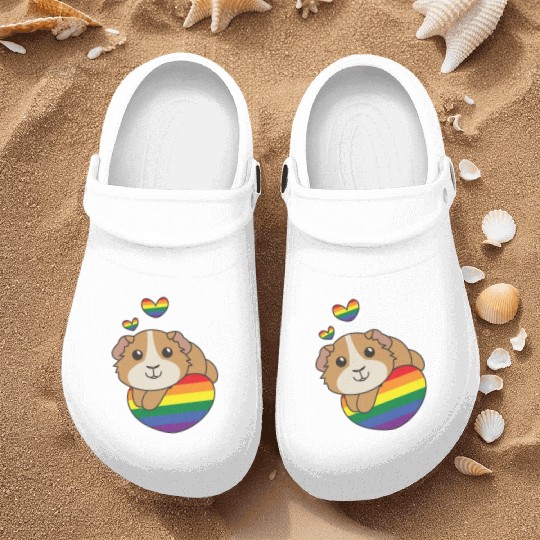 Rainbow Flag Pride Lgbtq Cute Guinea Pig Love Nurse Clogs