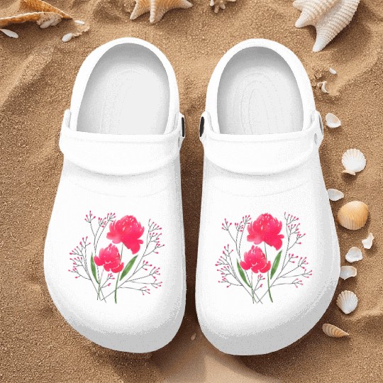Watercolor Flower Nurse Clogs