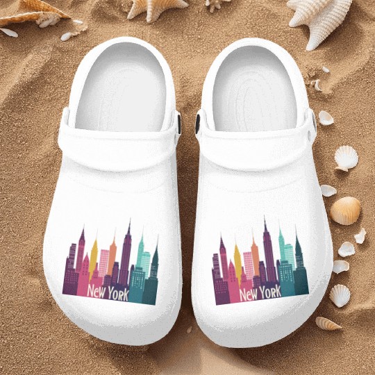 New York City Skyline Nurse Clogs