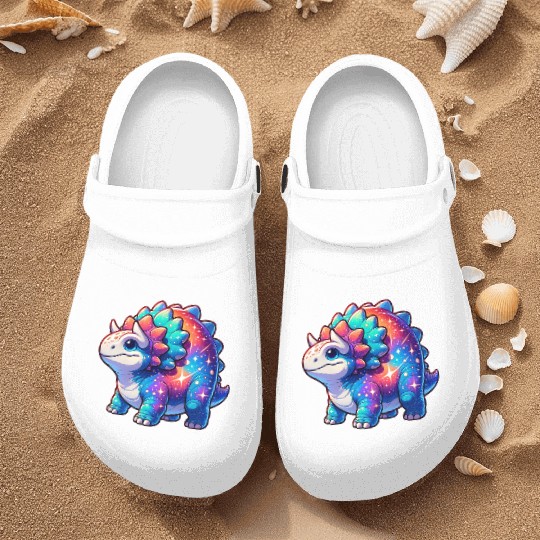 Cute Galaxy Ankylosaurus Nurse Clogs
