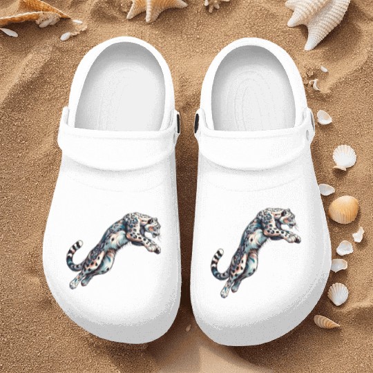 Snow Leopard Leopard White Leopard Nurse Clogs