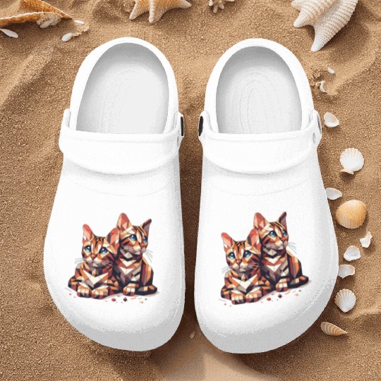 Bengal Kittens Geometric Shape Nurse Clogs