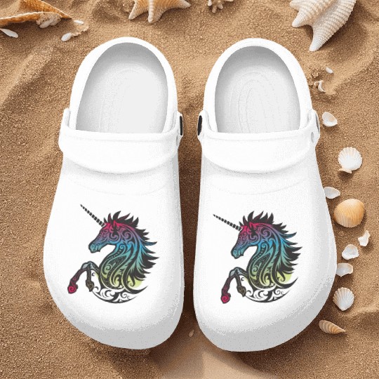 Mystical Rainbow Unicorn Art Nurse Clogs