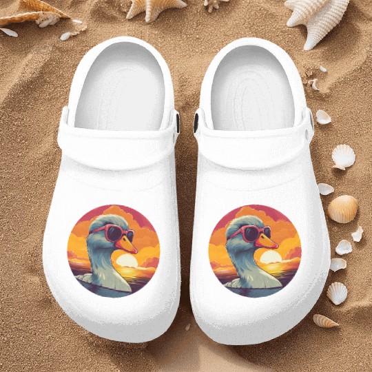 Cool Duck Sunglasses Water Sunset Swimming Nurse Clogs