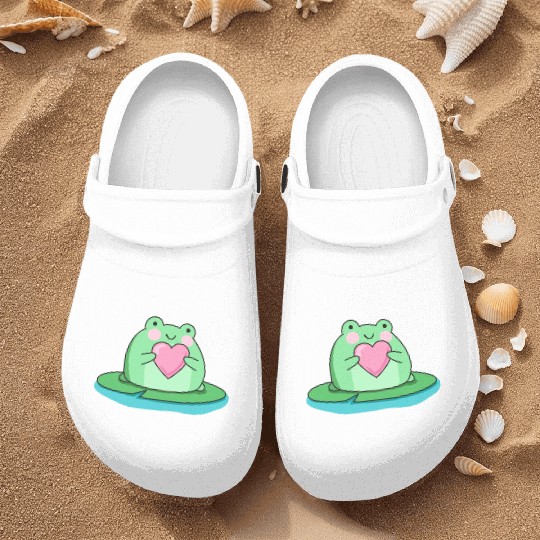 Cute frog cartoon drawing Nurse Clogs