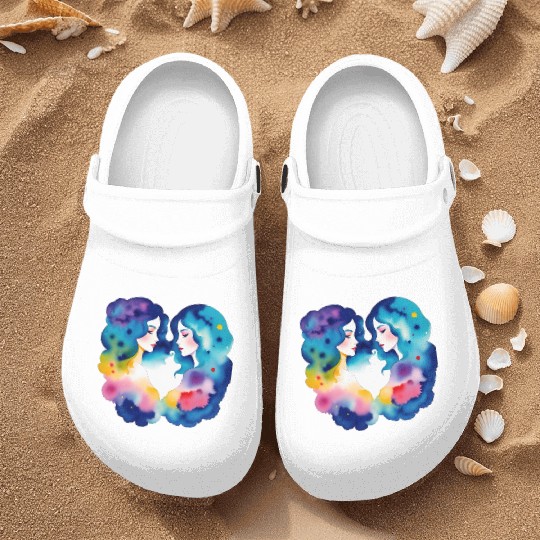 Color splash zodiac: Gemini Nurse Clogs