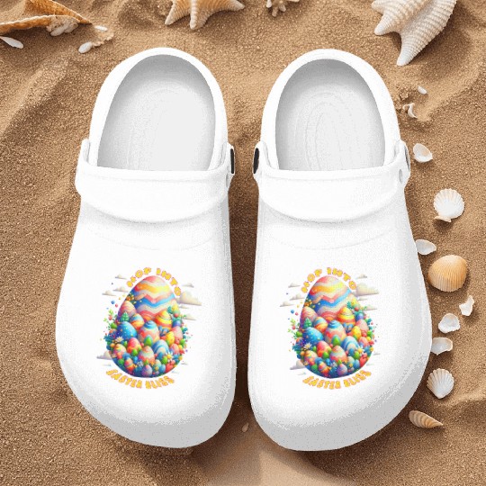 Vibrant Easter Egg Design for a Festive Easter Day Nurse Clogs