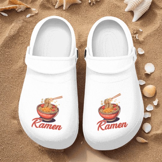 Powered By Ramen Hot Bowl Asian Japanese Lover Nurse Clogs