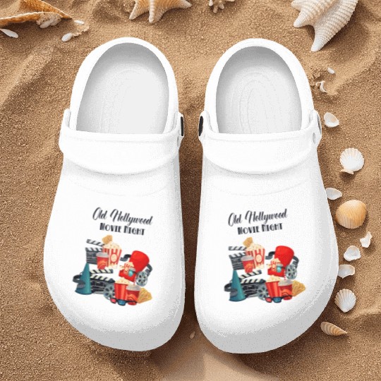 Popcorn Vintage Movie Night Nurse Clogs