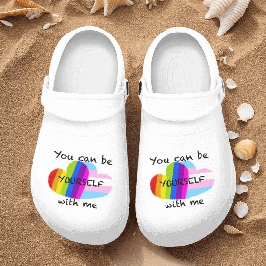 Pride hearts - You can be yourself with me Nurse Clogs