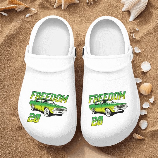 Racing OLD car illustrated | muscle car Nurse Clogs