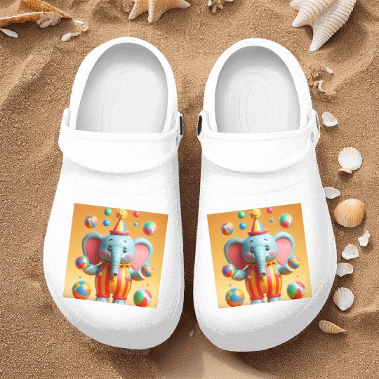 3D cartoon elephant Nurse Clogs