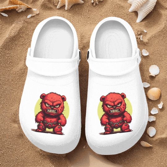 Angry Stuffed Bear Nurse Clogs