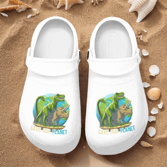 Save Our Planet Dinosaurs Kid Cute Earth Day Boys Nurse Clogs