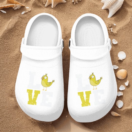 Love lettering with Canary Bird Nurse Clogs