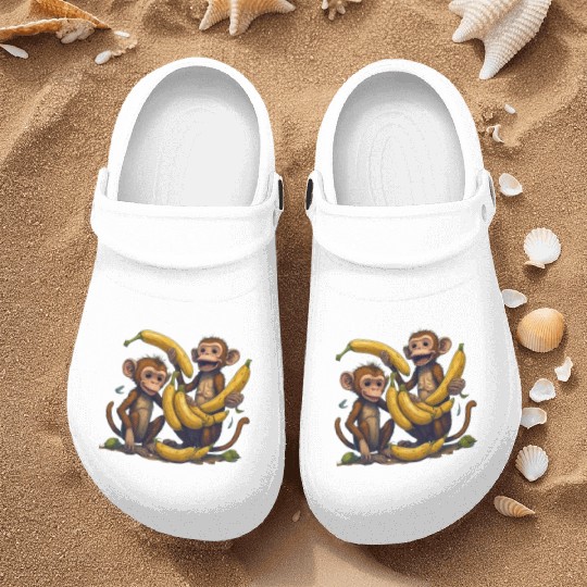monkey play with banana Nurse Clogs
