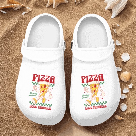 Pizza Love Triangle Nurse Clogs