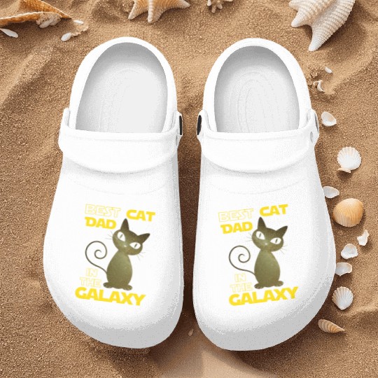 Galaxy Cat Best Cat Dad Nurse Clogs