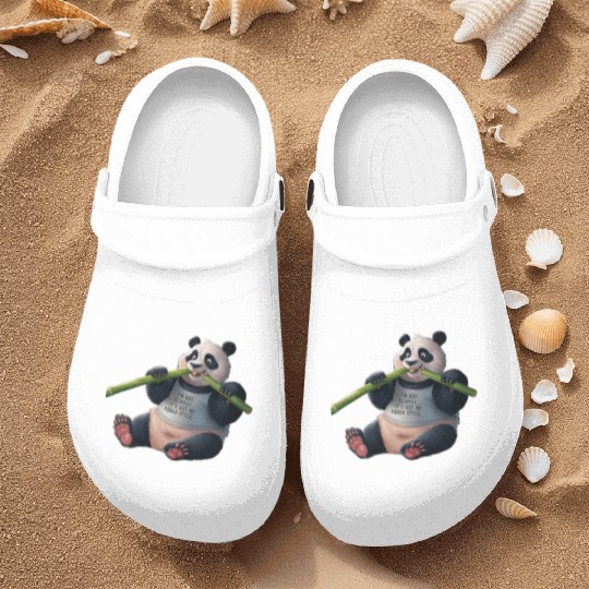 Panda Paradise: Serene Panda Enjoying a Bamboo Fea Nurse Clogs