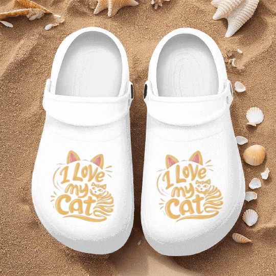 Cat typography Nurse Clogs