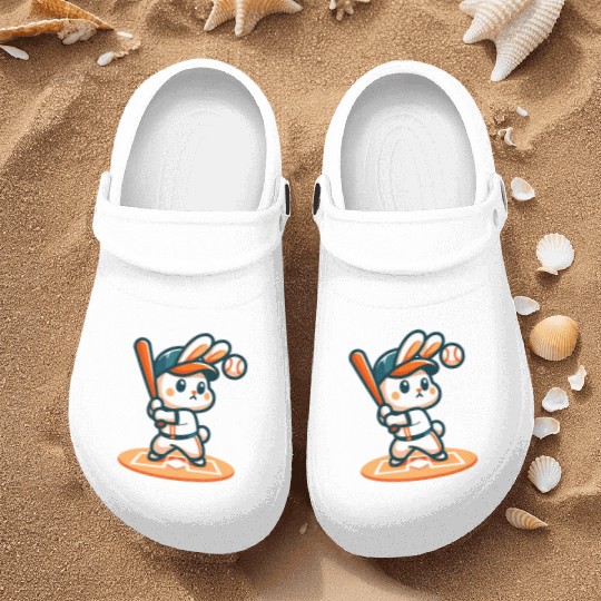 Home Run Hopper: Baseball Bunny Nurse Clogs